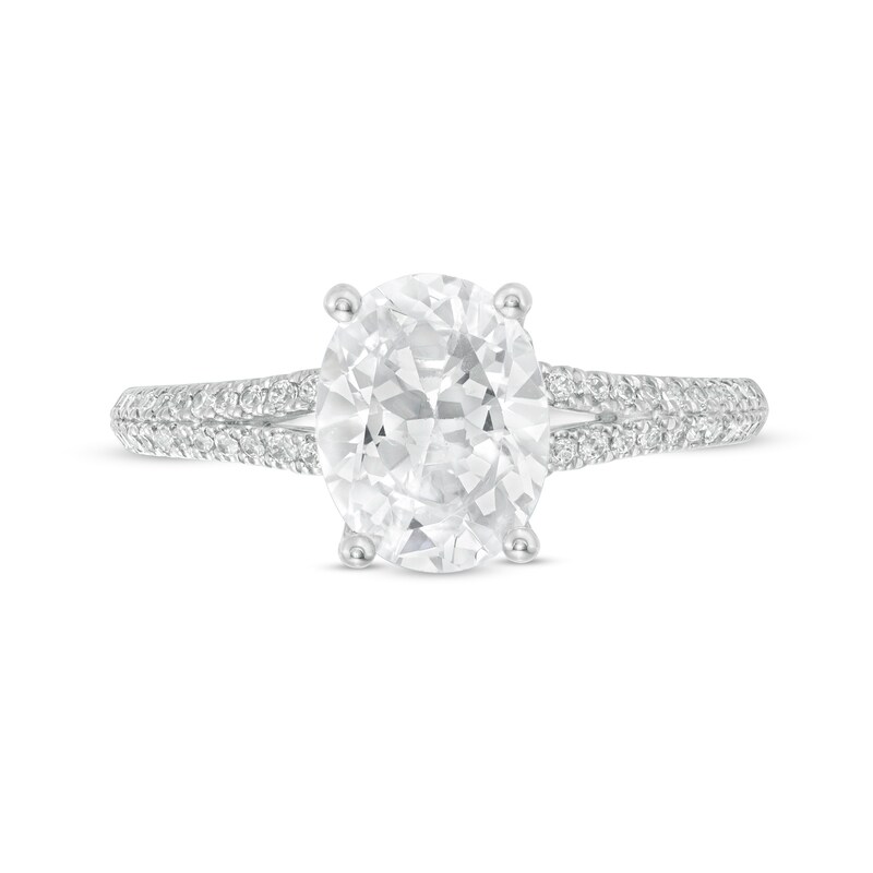 Main Image 4 of Vera Wang Love Collection 1-3/4 CT. T.W. Certified Oval Diamond Engagement Ring in 14K White Gold (I/SI2)