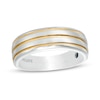 Thumbnail Image 1 of Vera Wang Men's Grooved Wedding Band in 14K Two-Tone Gold