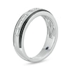 Thumbnail Image 3 of Vera Wang Men's 1/2 CT. T.W. Baguette Diamond Wedding Band in 14K White Gold and Black Rhodium