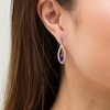 Thumbnail Image 3 of Marilyn Monroe™ Collection Marquise Amethyst and 1/4 CT. T.W. Diamond Frame Drop Earrings in Sterling Silver