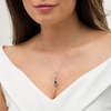 Thumbnail Image 3 of Marilyn Monroe™ Collection Marquise Amethyst and 1/5 CT. T.W. Diamond Frame Drop Pendant in Sterling Silver