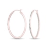 Thumbnail Image 1 of Diamond Fascination™ 30.0mm Oval Hoop Earrings in Sterling Silver with 18K Rose Gold Plate