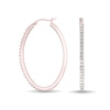 Thumbnail Image 2 of Diamond Fascination™ 30.0mm Oval Hoop Earrings in Sterling Silver with 18K Rose Gold Plate