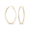 Thumbnail Image 1 of Diamond Fascination™ 30.0mm Oval Hoop Earrings in Sterling Silver with 18K Gold Plate
