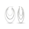 Thumbnail Image 1 of Diamond Fascination™ 25.0mm Triple Layer Hoop Earrings in Sterling Silver with Platinum Plate