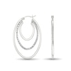 Thumbnail Image 2 of Diamond Fascination™ 25.0mm Triple Layer Hoop Earrings in Sterling Silver with Platinum Plate