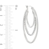 Thumbnail Image 3 of Diamond Fascination™ 25.0mm Triple Layer Hoop Earrings in Sterling Silver with Platinum Plate