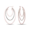 Thumbnail Image 1 of Diamond Fascination™ 25.0mm Triple Layer Hoop Earrings in Sterling Silver with 18K Rose Gold Plate
