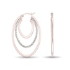 Thumbnail Image 2 of Diamond Fascination™ 25.0mm Triple Layer Hoop Earrings in Sterling Silver with 18K Rose Gold Plate