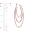 Thumbnail Image 3 of Diamond Fascination™ 25.0mm Triple Layer Hoop Earrings in Sterling Silver with 18K Rose Gold Plate