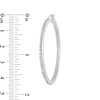 Diamond Fascination™ and Glitter Enamel 45.0mm Hoop Earrings in Sterling Silver with Platinum Plate