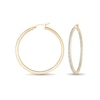 Thumbnail Image 0 of Diamond Fascination™ and Glitter Enamel 45.0mm Hoop Earrings in Sterling Silver with 18K Gold Plate