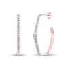 Thumbnail Image 1 of Diamond Fascination™ 35.0mm Hexagon Open Hoop Earrings in Sterling Silver with 18K Rose Gold Plate