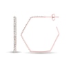 Thumbnail Image 2 of Diamond Fascination™ 35.0mm Hexagon Open Hoop Earrings in Sterling Silver with 18K Rose Gold Plate