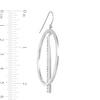 Diamond Fascination™ 58.0mm Oval with Vertical Bar Dangle Earrings in Sterling Silver with Platinum Plate