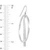 Thumbnail Image 3 of Diamond Fascination™ 58.0mm Oval with Vertical Bar Dangle Earrings in Sterling Silver with Platinum Plate