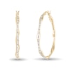 Thumbnail Image 0 of Diamond Fascination™ 38.0mm Wavy Hoop Earrings in Sterling Silver with 18K Gold Plate