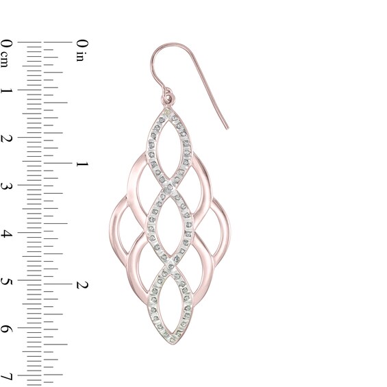 Diamond Fascinationâ¢ Marquise Lattice Drop Earrings Sterling Silver with 18K Rose Gold Plate