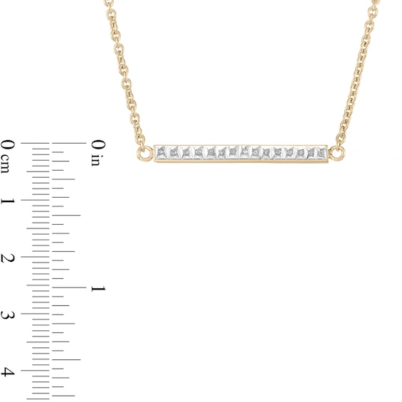 Diamond Fascinationâ¢ 30.0mm Bar Necklace in Sterling Silver with 18K Gold Plate