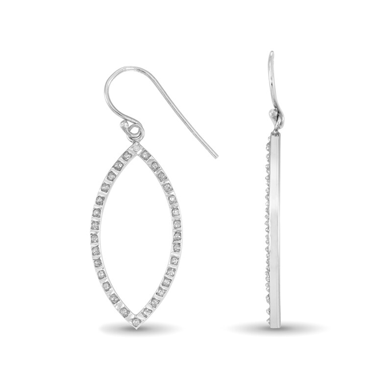 Diamond Fascination™ Marquise Drop Earrings in Sterling Silver with Platinum Plate