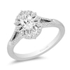 Thumbnail Image 1 of Enchanted Disney Elsa 1/2 CT. T.W. Oval Diamond Snowflake Frame Engagement Ring in 14K White Gold