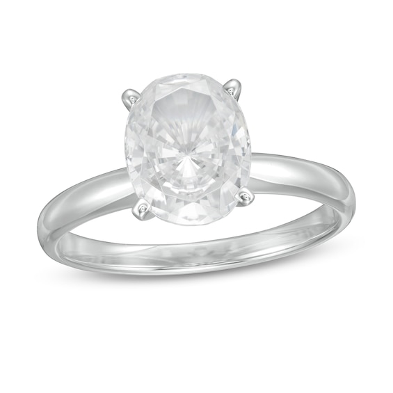 2 CT. Certified Oval Lab-Created Diamond Solitaire Engagement Ring in 14K White Gold (F/Vs2)