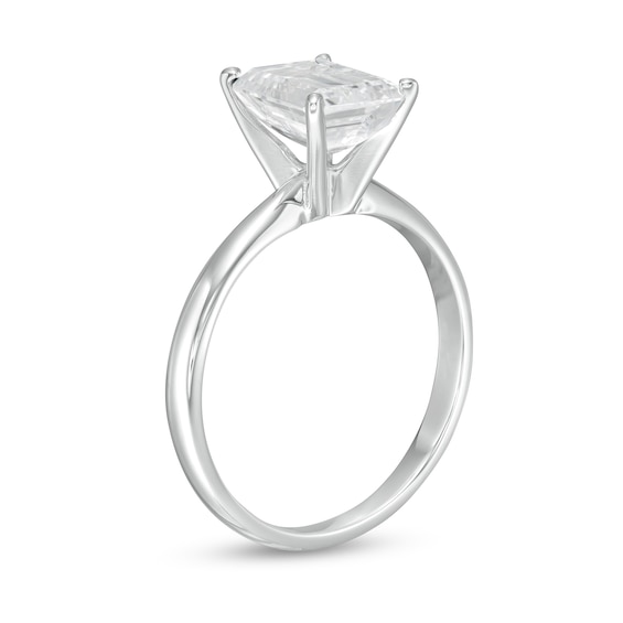 2 CT. Certified Emerald-Cut Lab-Grown Diamond Solitaire Engagement Ring in 14K White Gold (F/Vs2)