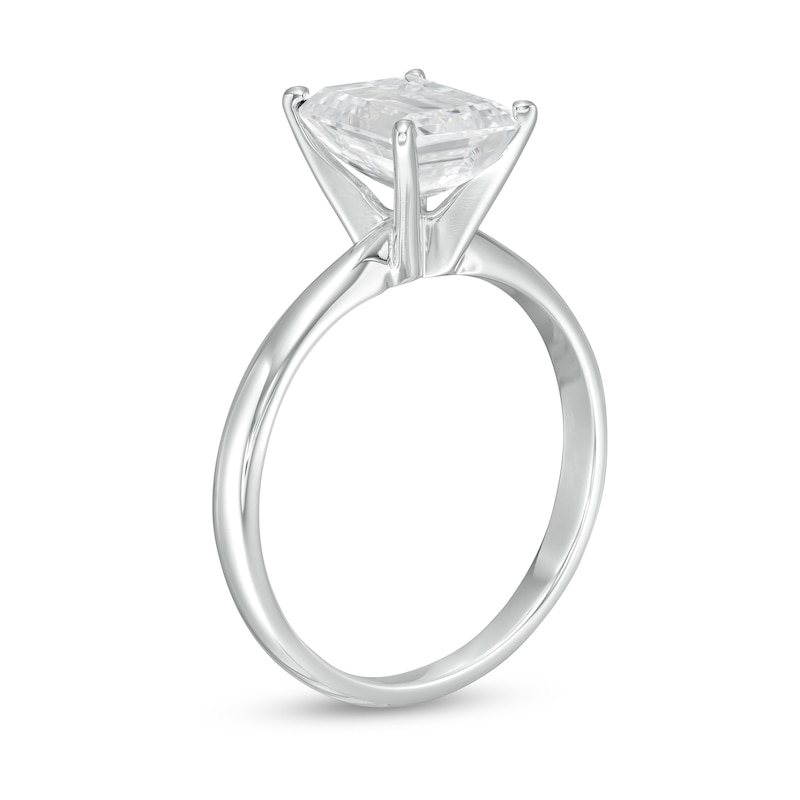 2 CT. Certified Emerald-Cut Lab-Created Diamond Solitaire Engagement Ring in 14K White Gold (F/VS2)