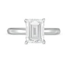 Thumbnail Image 3 of 2 CT. Certified Emerald-Cut Lab-Created Diamond Solitaire Engagement Ring in 14K White Gold (F/VS2)