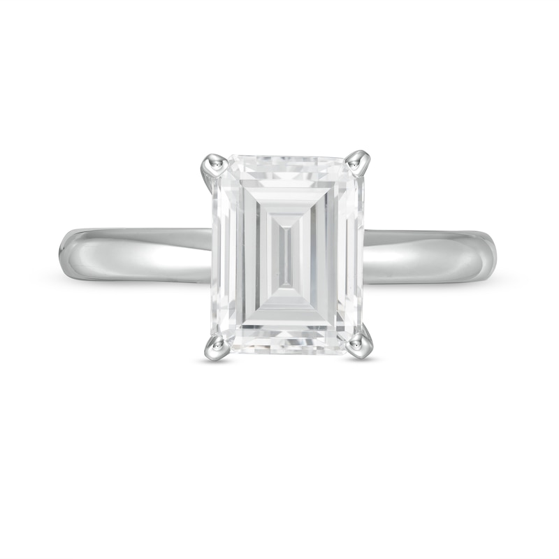 2 CT. Certified Emerald-Cut Lab-Created Diamond Solitaire Engagement Ring in 14K White Gold (F/VS2)