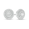 Thumbnail Image 1 of 1/2 CT. T.W. Diamond Double Frame Stud Earrings in 10K White Gold