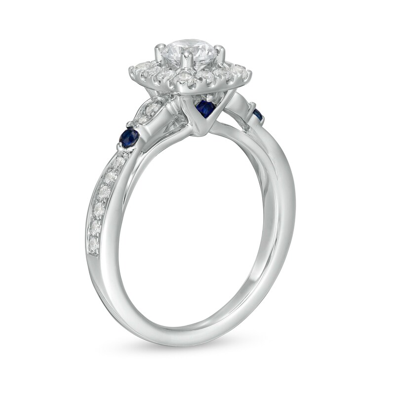 Main Image 3 of Vera Wang Love Collection 3/4 CT. T.W. Diamond Cushion Frame Engagement Ring in 14K White Gold