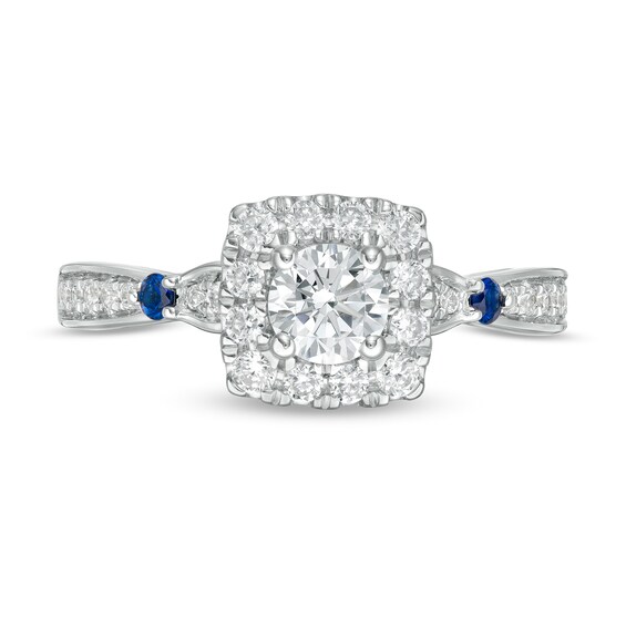 Vera Wang Love Collection 3/4 CT. T.w. Diamond Cushion Frame Engagement Ring in 14K White Gold