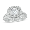 Thumbnail Image 1 of Vera Wang Love Collection 1-3/4 CT. T.W. Diamond Double Cushion Frame Engagement Ring in 14K White Gold