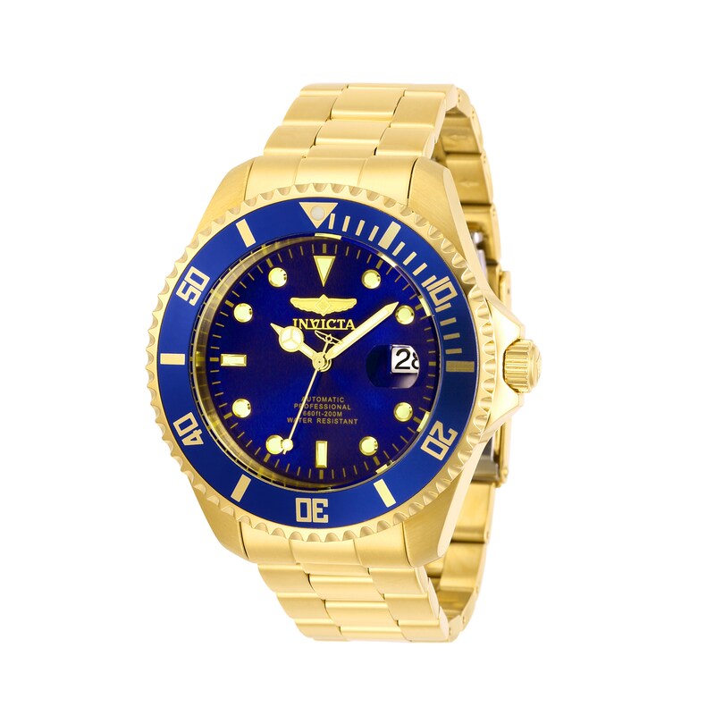 Main Image 1 of Men's Invicta Pro Diver Automatic Gold-Tone Watch with Blue Dial (Model: 28949)