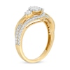 Thumbnail Image 3 of 1/2 CT. T.W. Oval Multi-Diamond Frame Vintage-Style Bypass Ring in 10K Gold