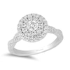 Thumbnail Image 1 of Enchanted Disney Belle 1 CT. T.W. Diamond Double Frame Engagement Ring in 14K White Gold