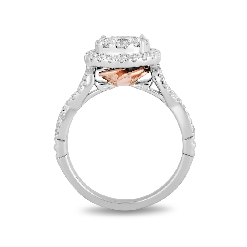 Enchanted Disney Belle 1 CT. T.W. Diamond Double Frame Engagement Ring in 14K White Gold