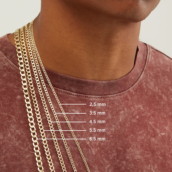 10K Semi-Solid Gold Diamond-Cut Curb Two-Tone Chain - 18"