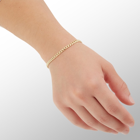 Made in Italy 3.5mm Cuban Curb Chain Bracelet in Semi-Solid 10K Gold - 8.5"