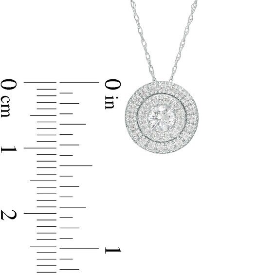 1/2 CT. T.w. Diamond Double Frame Pendant in 10K White Gold