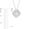Thumbnail Image 2 of 1/2 CT. T.W. Diamond Tilted Double Cushion Frame Pendant in 10K White Gold