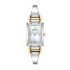 Thumbnail Image 1 of Ladies' Bulova Classic Diamond Accent Two-Tone Bangle Watch with Rectangular Mother-of-Pearl Dial (Model: 98P188)