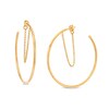 Thumbnail Image 1 of Made in Italy 50.0mm Chain Dangle Hoop Earrings in Sterling Silver with 18K Gold Plate