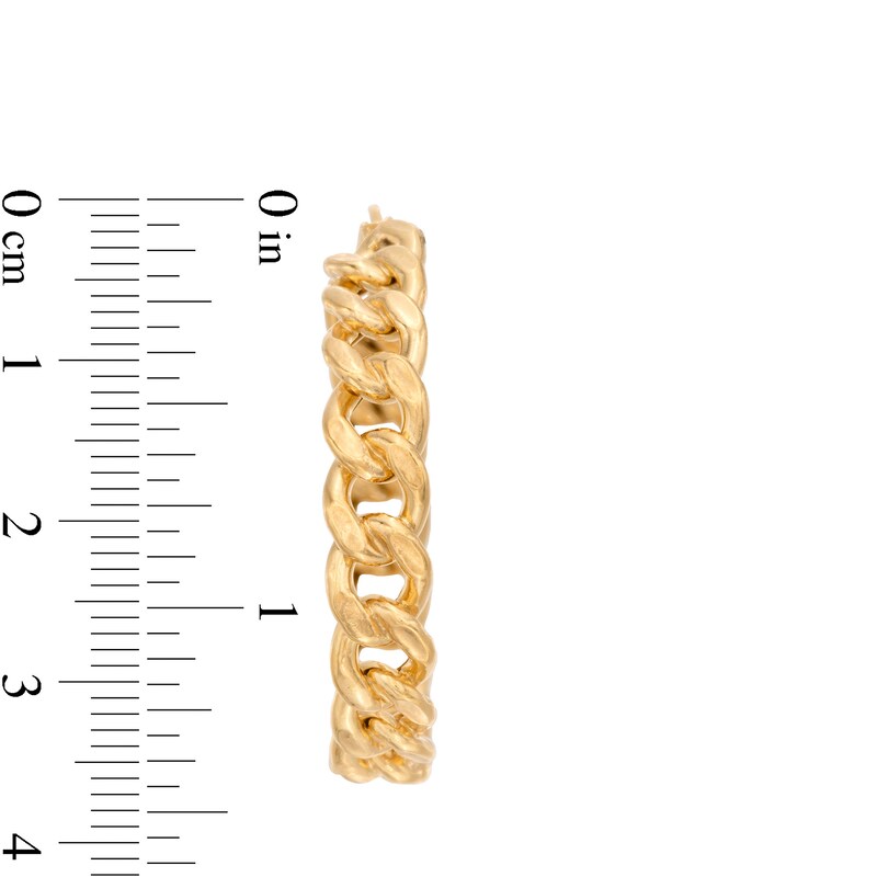 Main Image 2 of Made in Italy Curb Chain Hoop Earrings in Sterling Silver with 18K Gold Plate