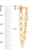 Thumbnail Image 2 of Made in Italy Oval Link Chain Drop Front/Back Earrings in Sterling Silver with 18K Gold Plate
