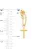 Thumbnail Image 3 of Made in Italy Heart, Cross or Crescent Moon Dangle Three Pair J-Hoop Earrings Set in Sterling Silver with 18K Gold Plate