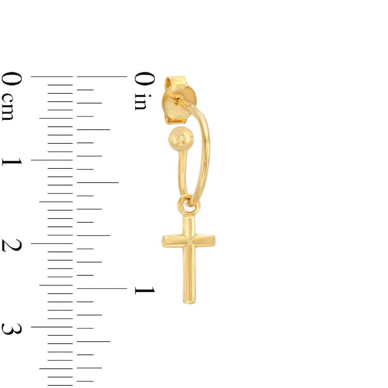 Main Image 3 of Made in Italy Heart, Cross or Crescent Moon Dangle Three Pair J-Hoop Earrings Set in Sterling Silver with 18K Gold Plate