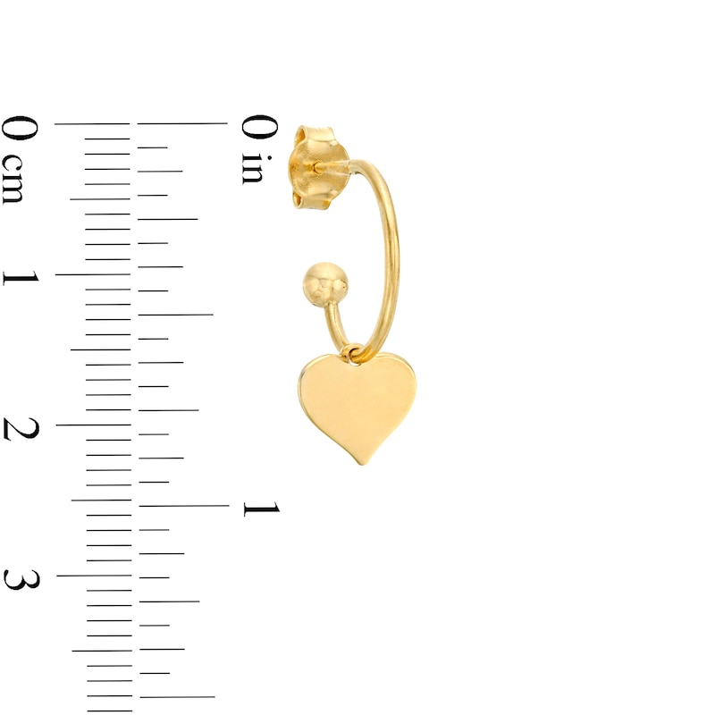 Main Image 4 of Made in Italy Heart, Cross or Crescent Moon Dangle Three Pair J-Hoop Earrings Set in Sterling Silver with 18K Gold Plate