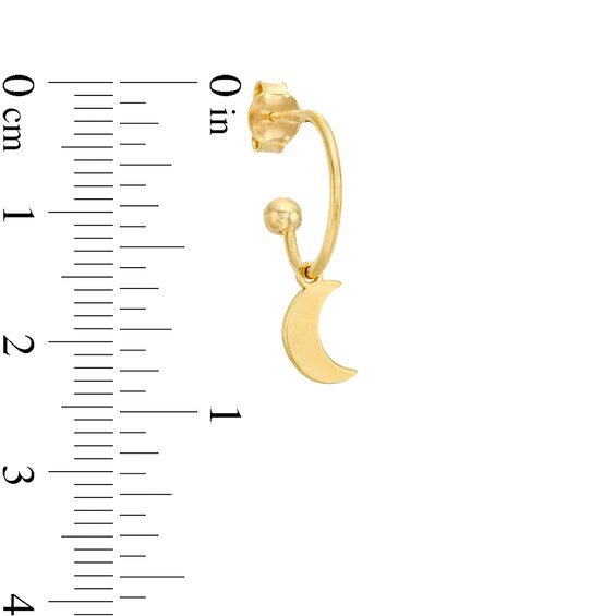 Made in Italy Heart, Cross or Crescent Moon Dangle Three Pair J-Hoop Earrings Set in Sterling Silver with 18K Gold Plate